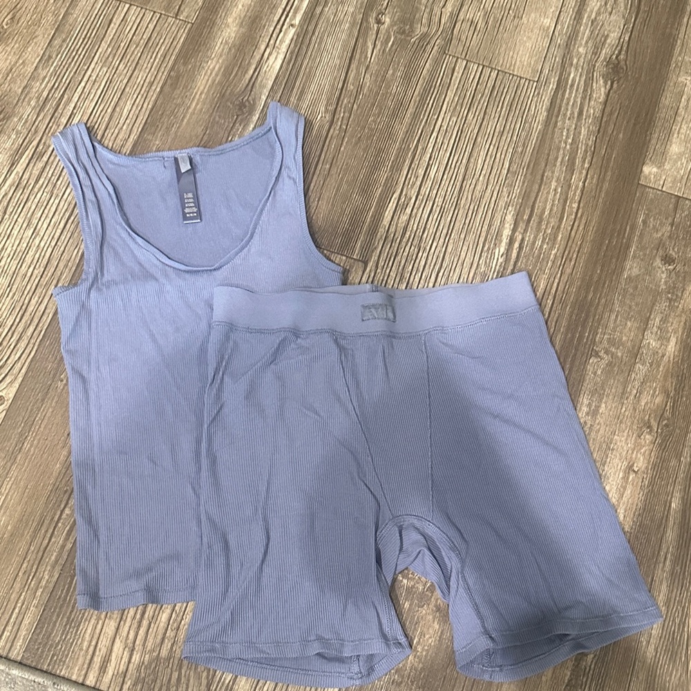 SKIMS Light Blue Pajama Set